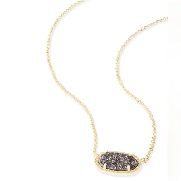 Kendra Scott Elisa Necklace in Platinum Drusy.‎